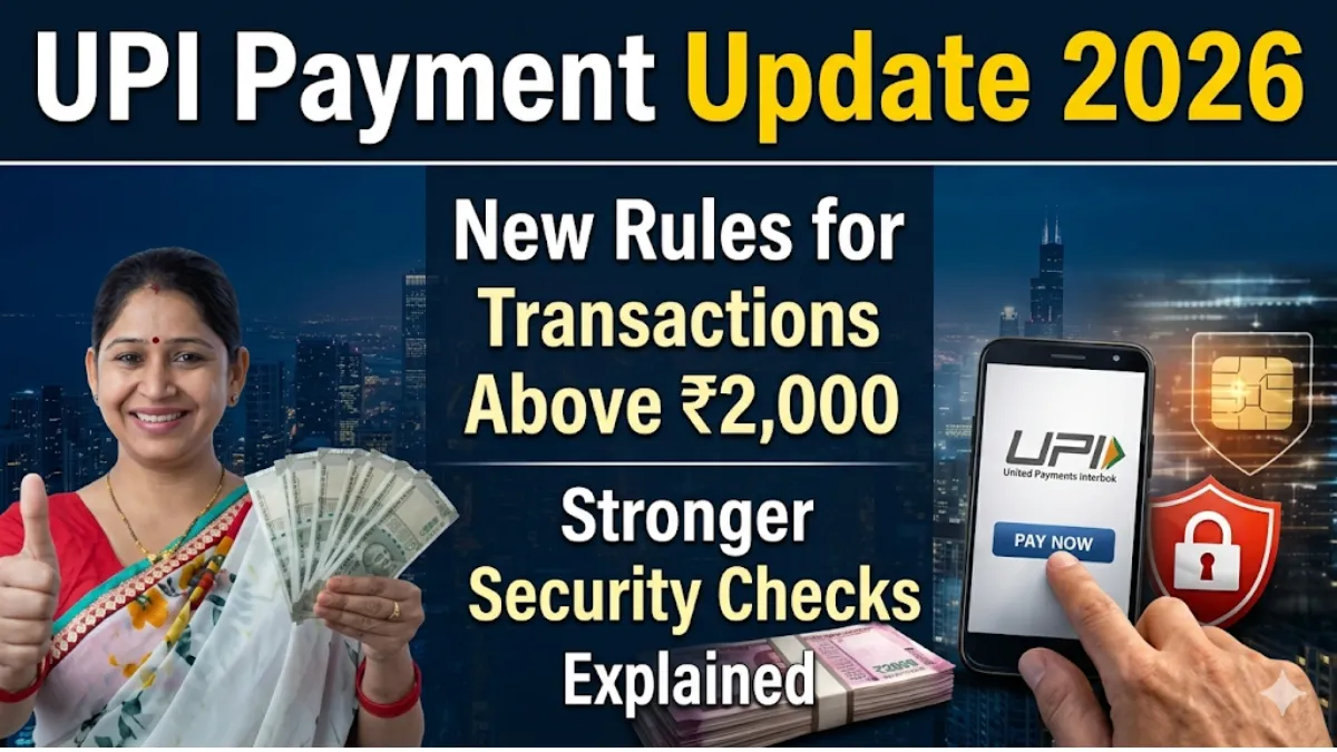 UPI Payment Update 2026: New Rules for Transactions Above ₹2,000 and Stronger Security Checks Explained
